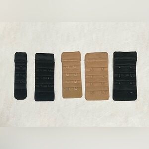 Black and Beige Bra Extenders Set 1 & 2 Hooks